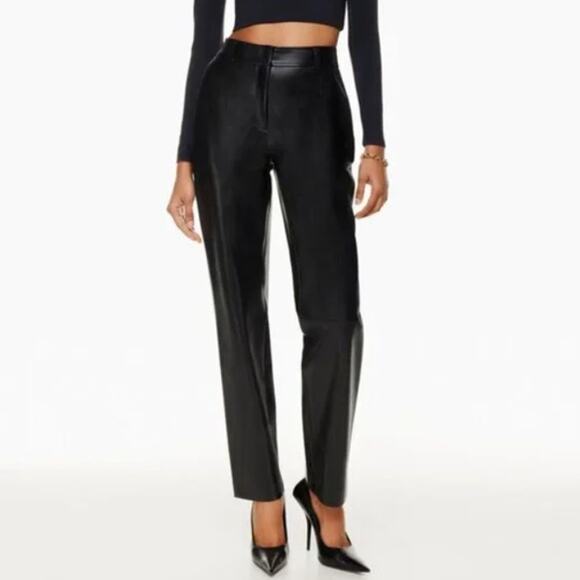 Babaton Vegan Leather Set: Pelli Shirt Jacket & Command Pants in Black Size XS/6 - Picture 3 of 14